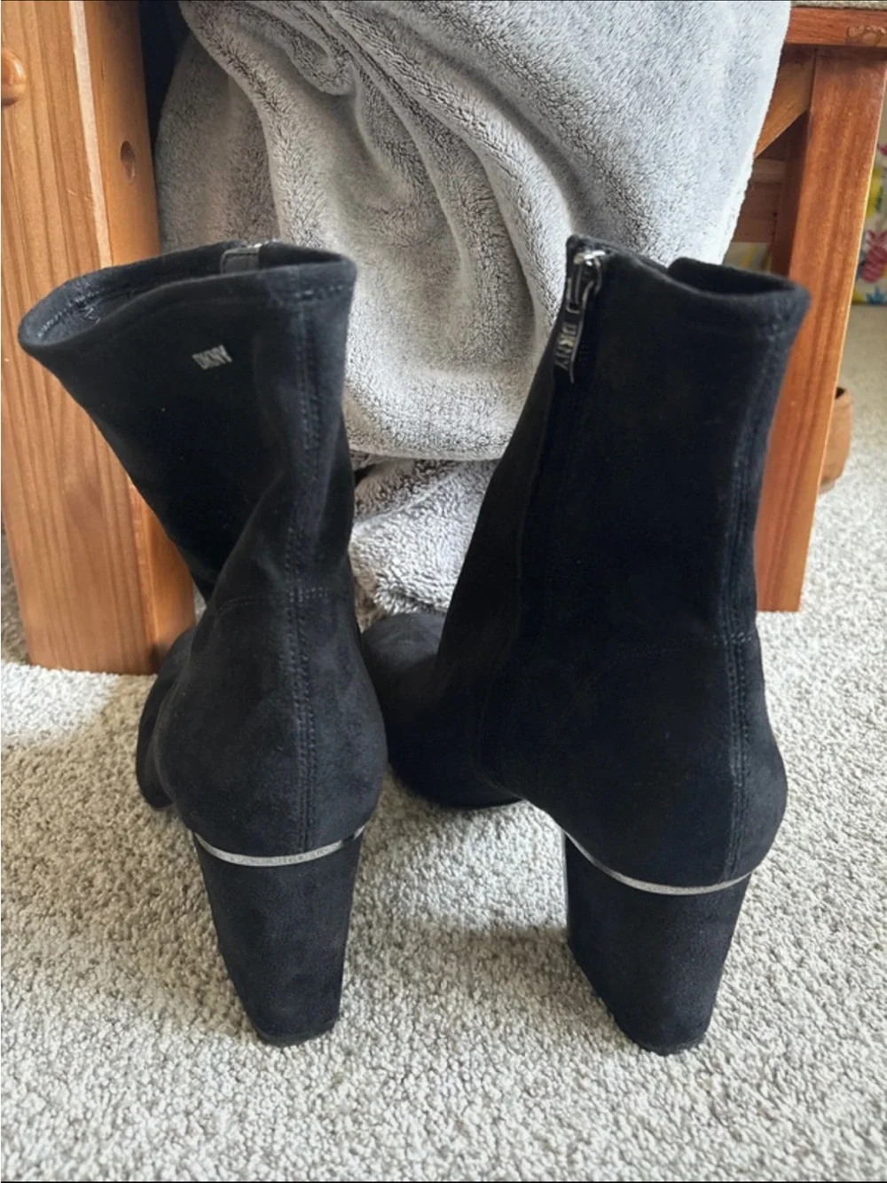 Black suede ankle boots